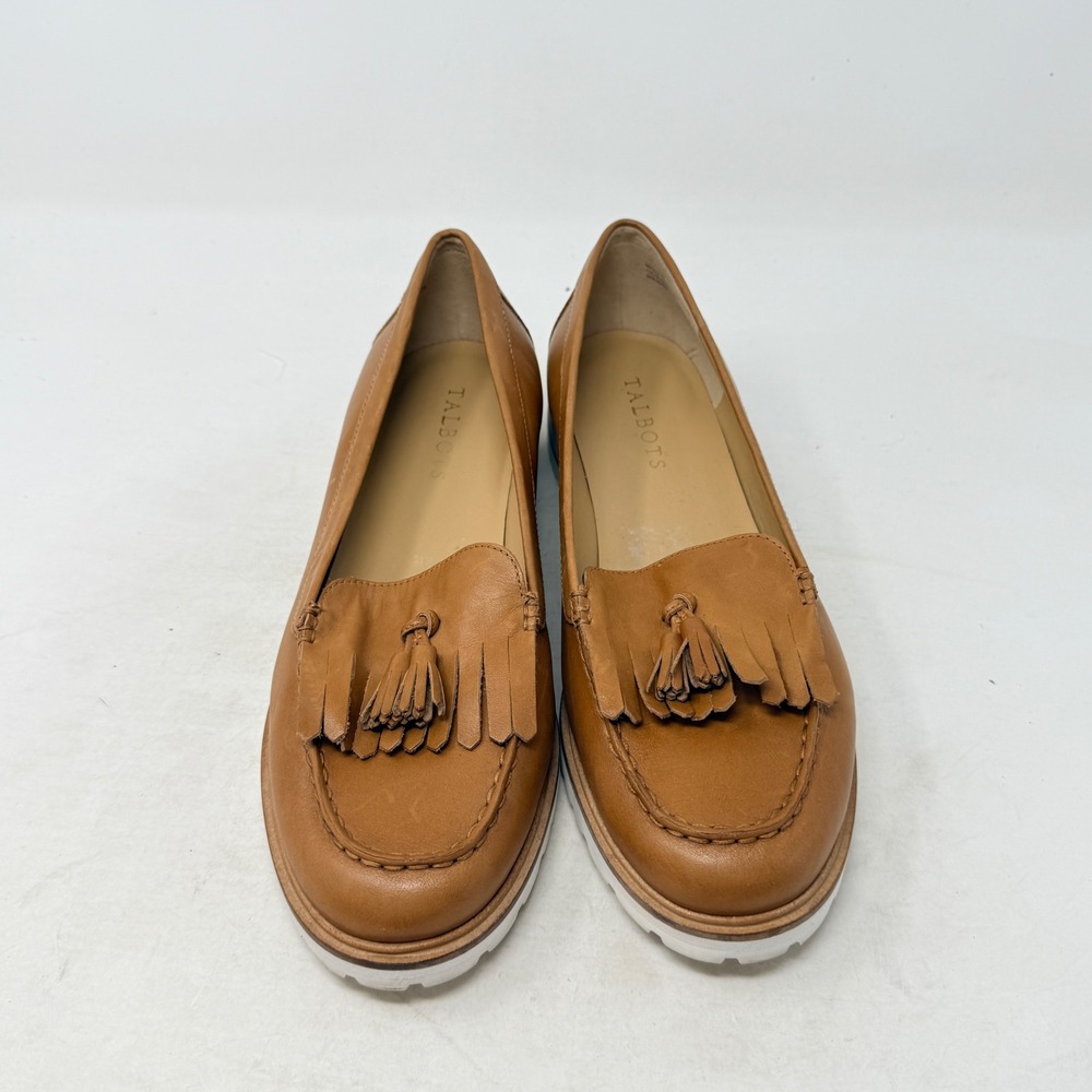 Talbots Tassel Loafers Cognac 9M Casual Leather Kiltie Lug Sole Timeless Preppy - Picture 9 of 9